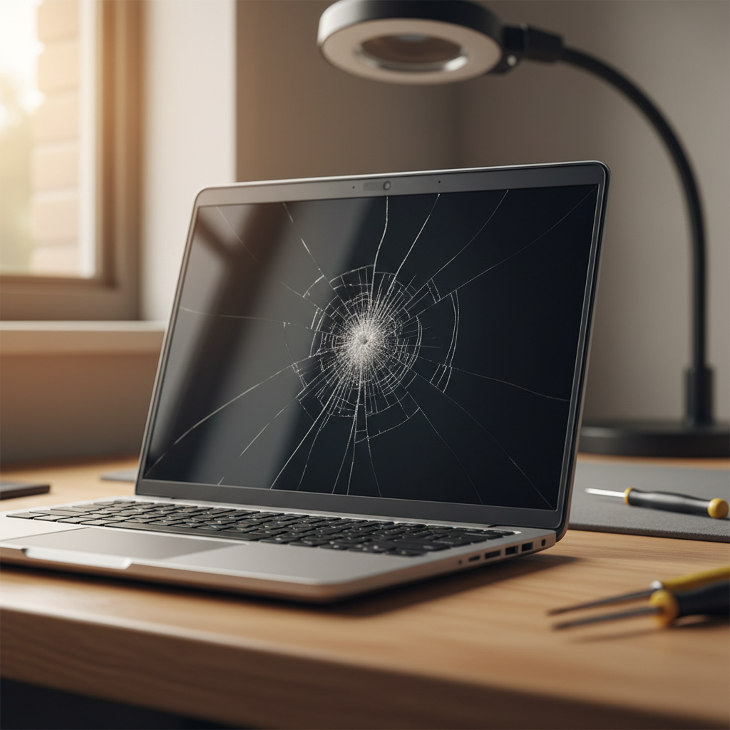 Cracked Dell laptop screen repair in Wadalba — Newcastle NSW 2259