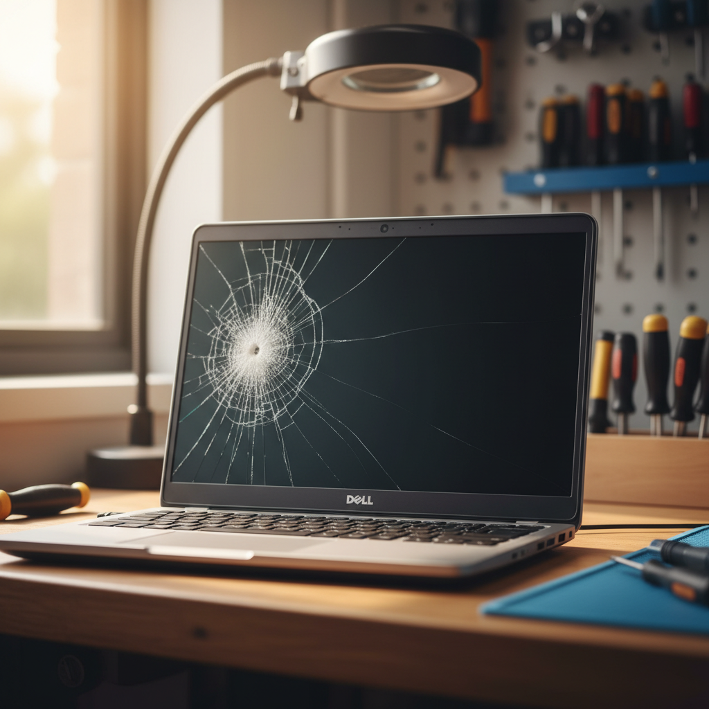 Cracked Dell laptop screen repair in Wakefield — Newcastle NSW 2278