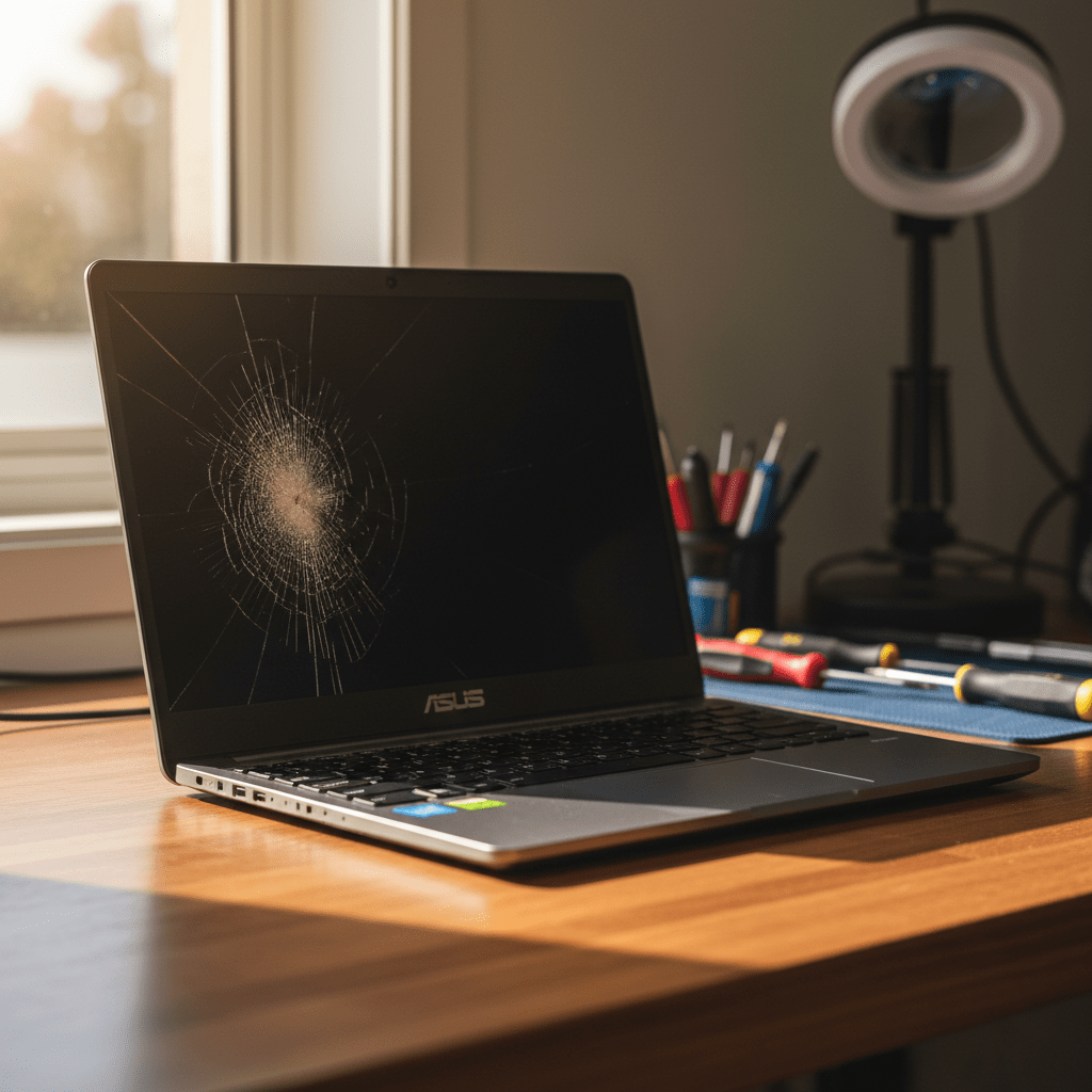 Cracked ASUS laptop screen repair in Walkerville — Adelaide SA 5081