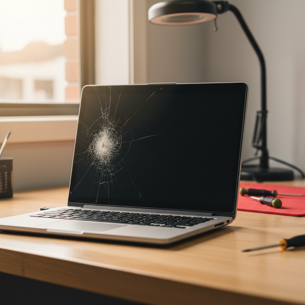 Cracked Dell laptop screen repair in Wallalong — Newcastle NSW 2320