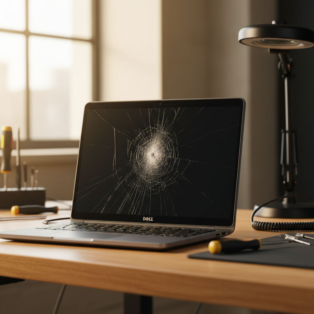 Cracked Dell laptop screen repair in Wallarah — Newcastle NSW 2259