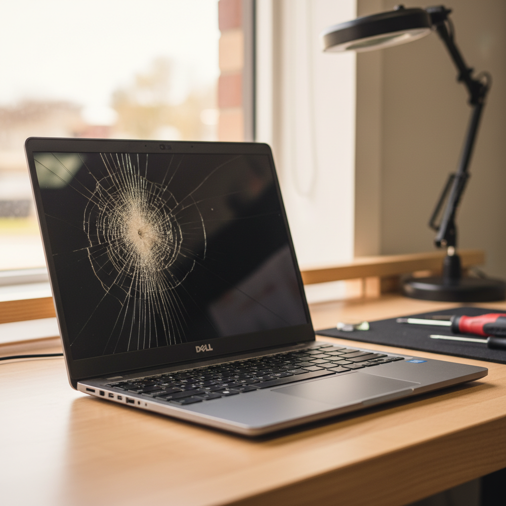 Cracked Dell laptop screen repair in Wallarobba — Newcastle NSW 2420