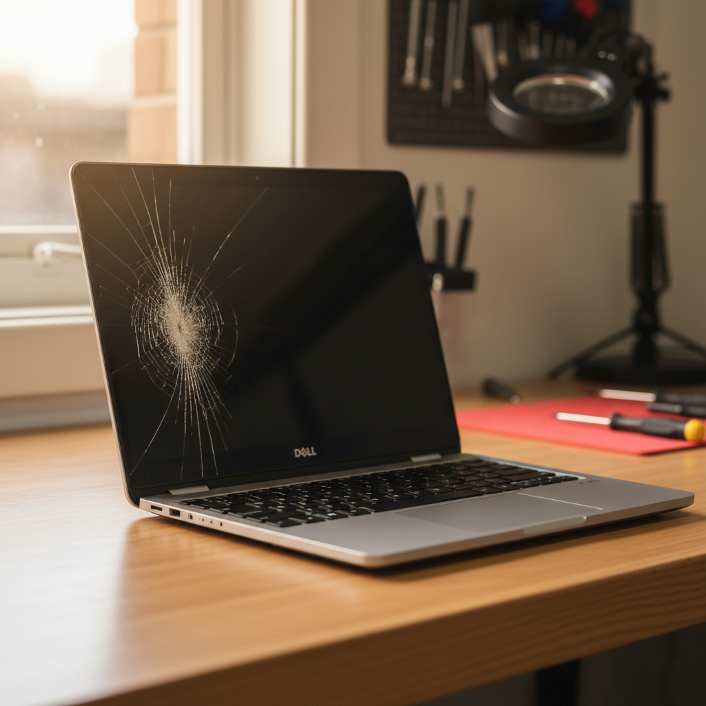 Cracked Dell laptop screen repair in Wallsend — Newcastle NSW 2287