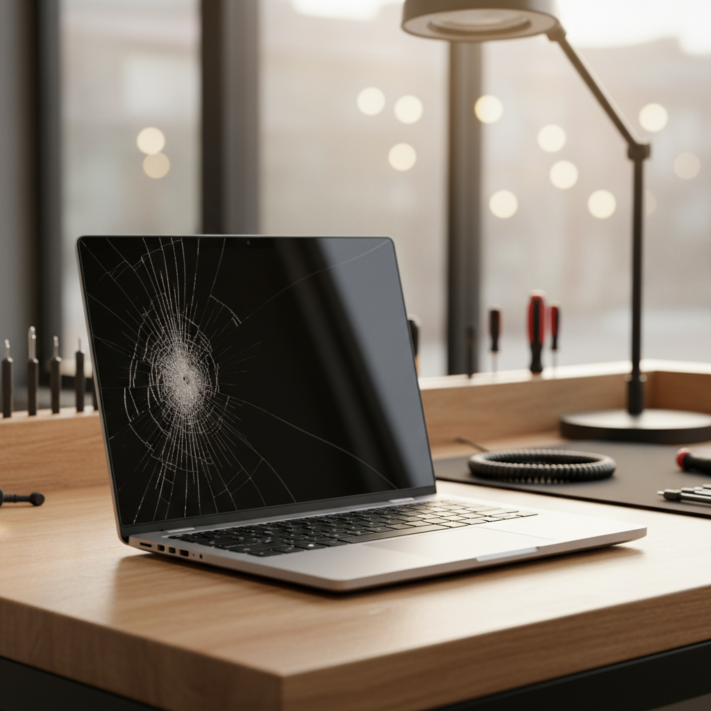 Cracked Dell laptop screen repair in Wallsend South — Newcastle NSW 2287