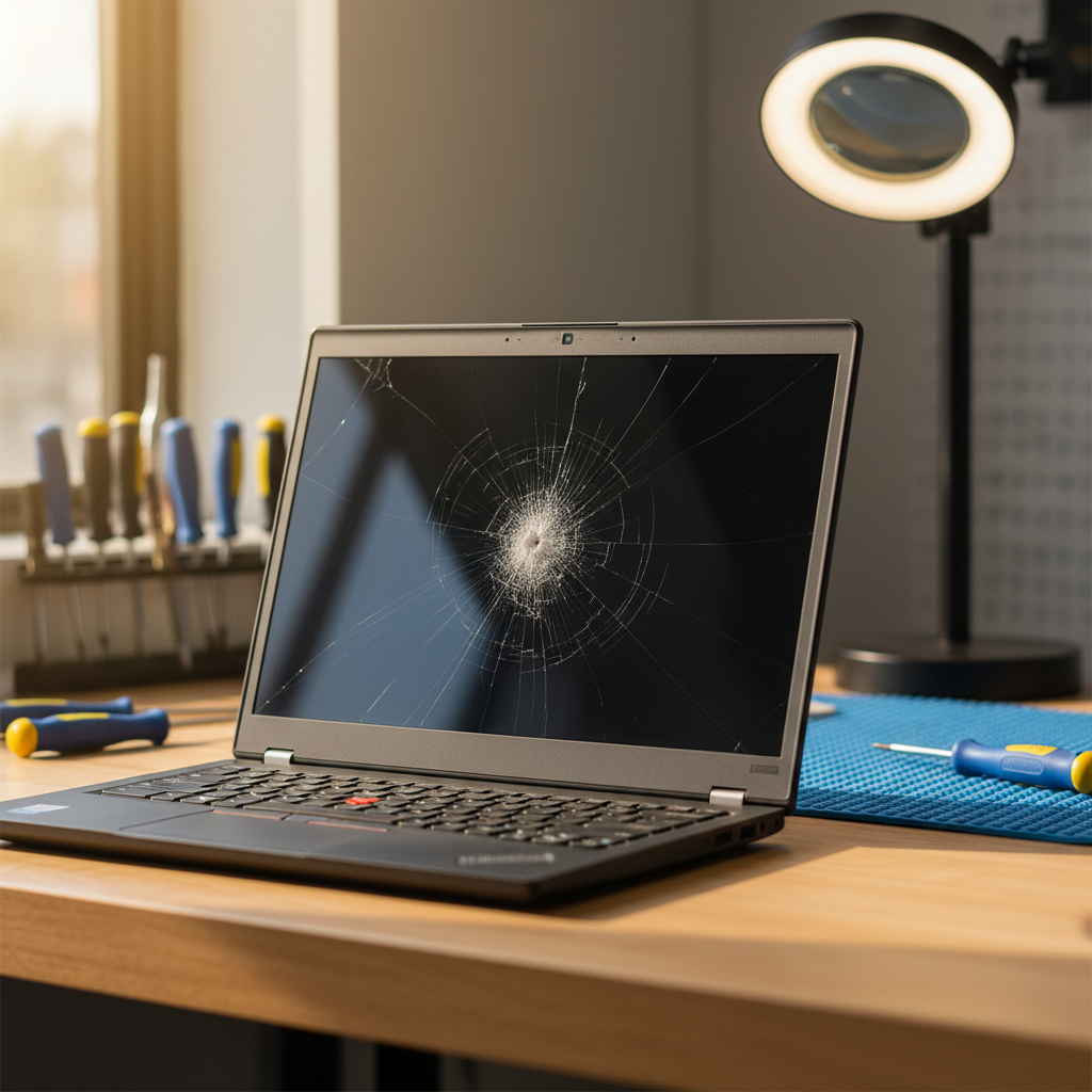 Cracked Lenovo ThinkPad laptop screen repair in Waratah — Newcastle NSW 2298