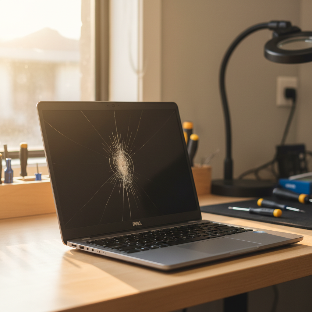 Cracked Dell laptop screen repair in Webbers Creek — Newcastle NSW 2421