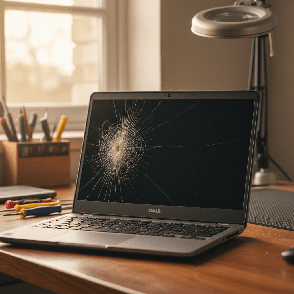 Cracked Dell laptop screen repair in West Beach — Adelaide SA 5024