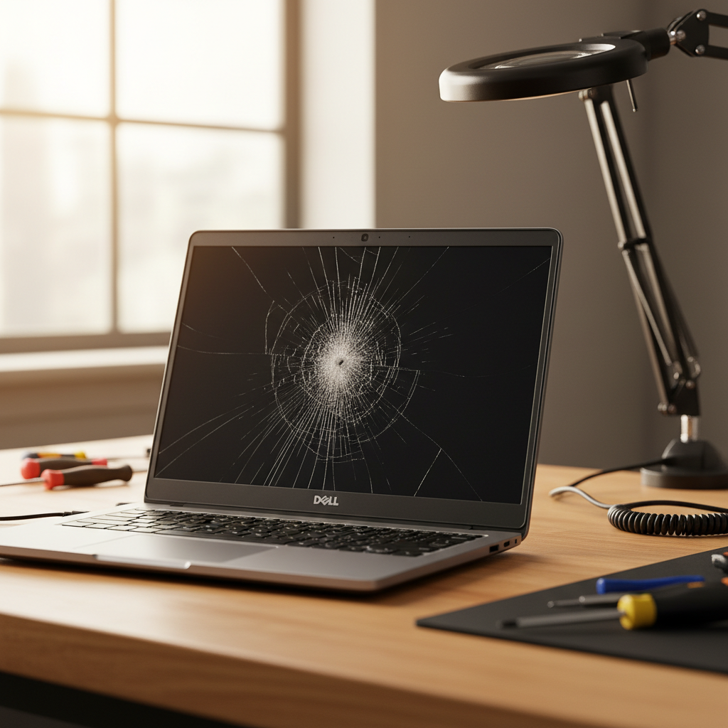 Cracked Dell laptop screen repair in West Hobart — TAS 7000