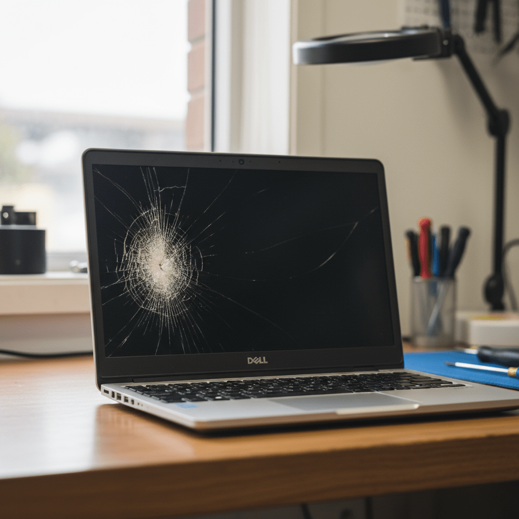 Cracked Dell laptop screen repair in West Lakes — Adelaide SA 5021
