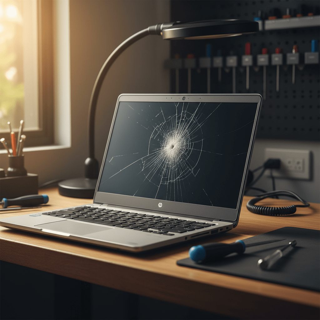 Cracked HP laptop screen repair in West Richmond — Adelaide SA 5033