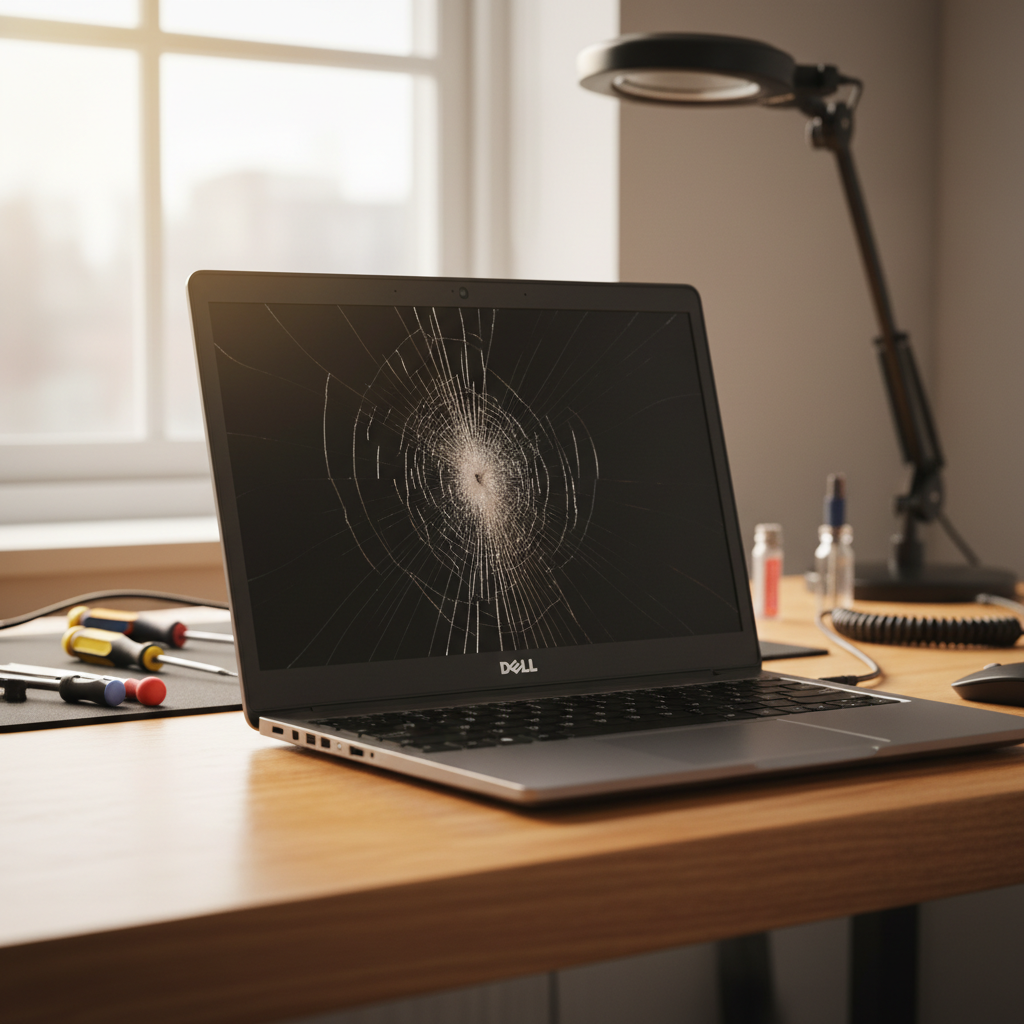 Cracked Dell laptop screen repair in Weston — Newcastle NSW 2326