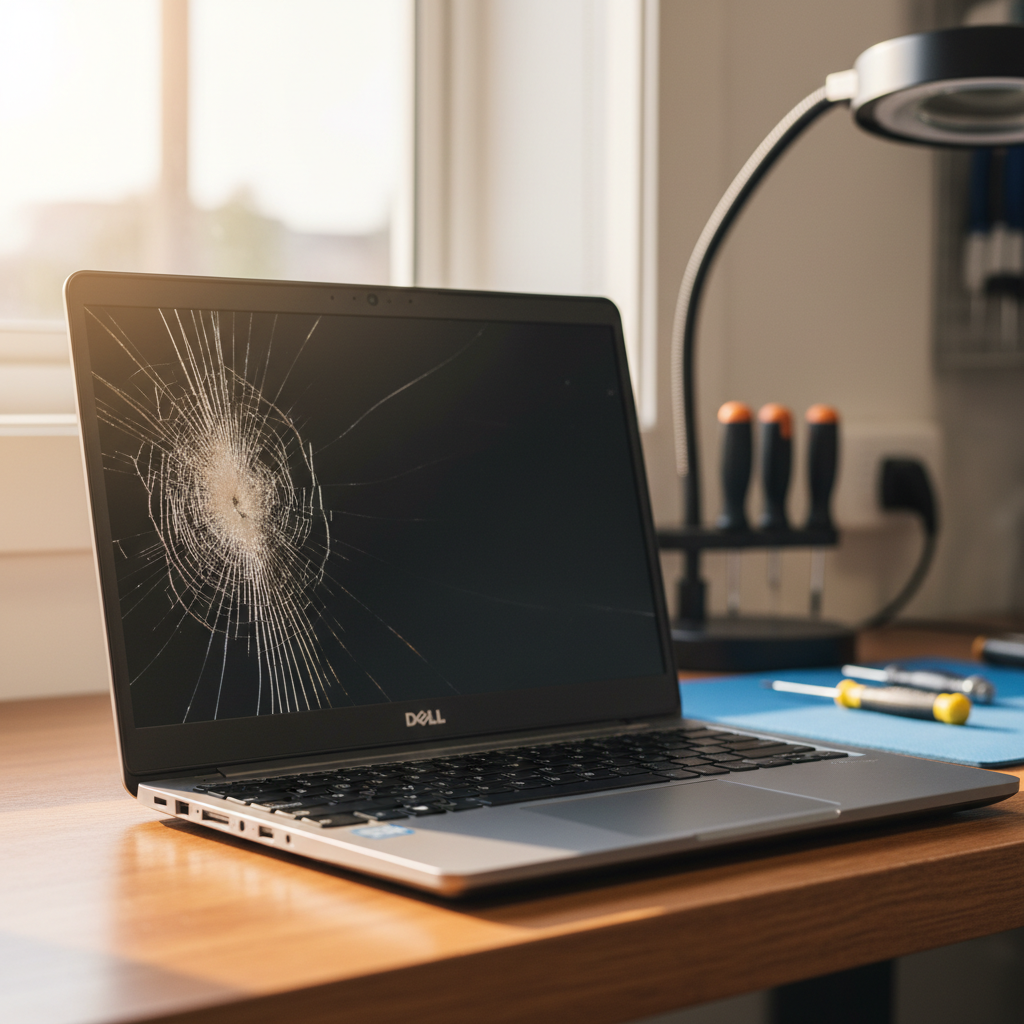 Cracked Dell laptop screen repair in Whitebridge — Newcastle NSW 2290