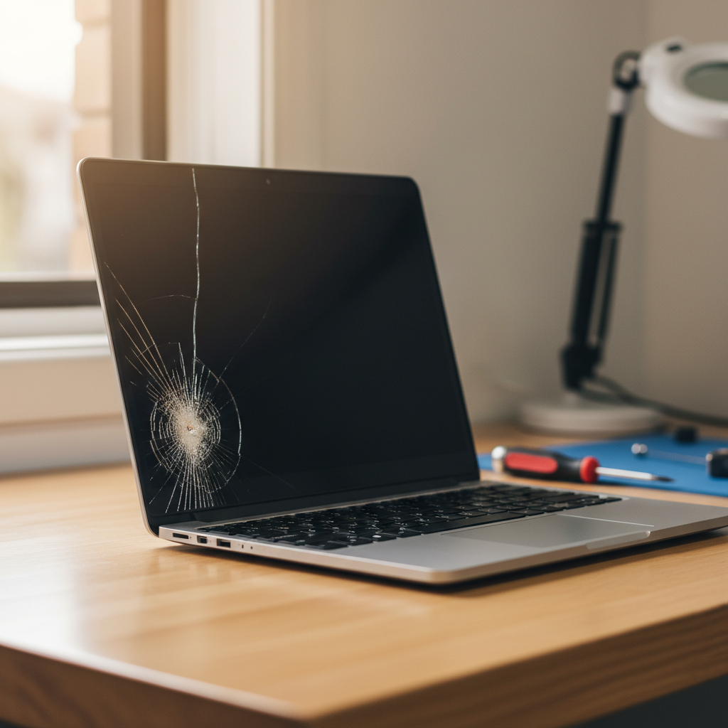 Cracked Dell laptop screen repair in Wickham — Darwin NT 0822