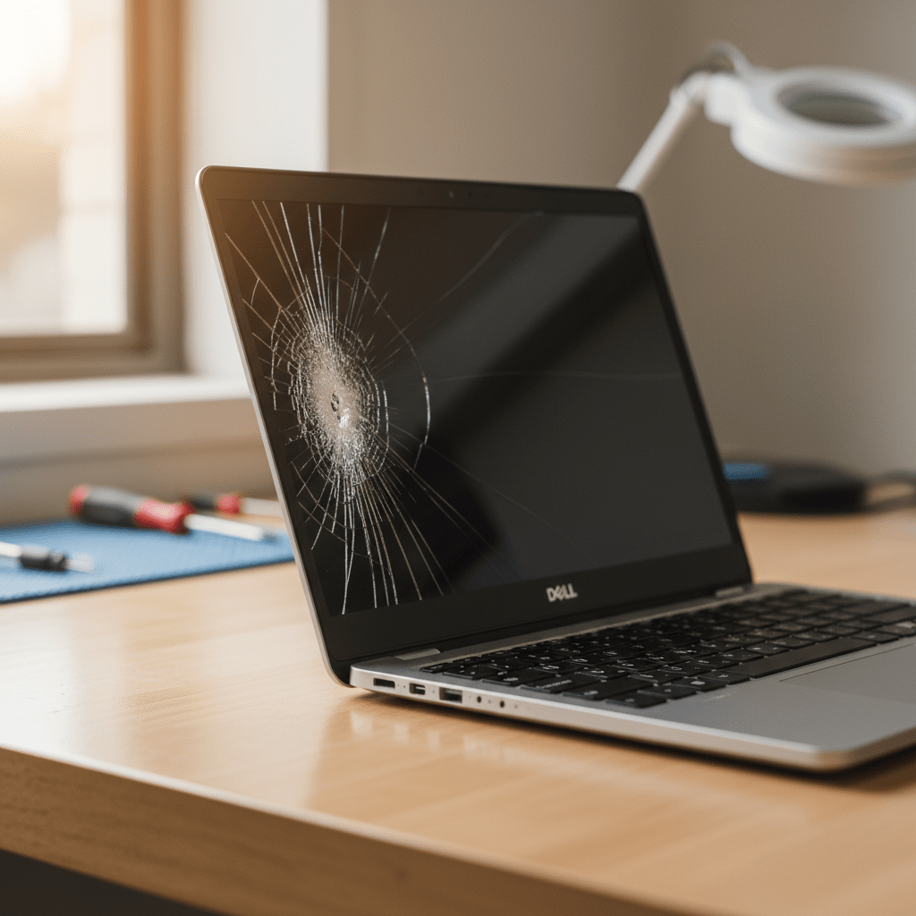 Cracked Dell laptop screen repair in Willaston — Adelaide SA 5118