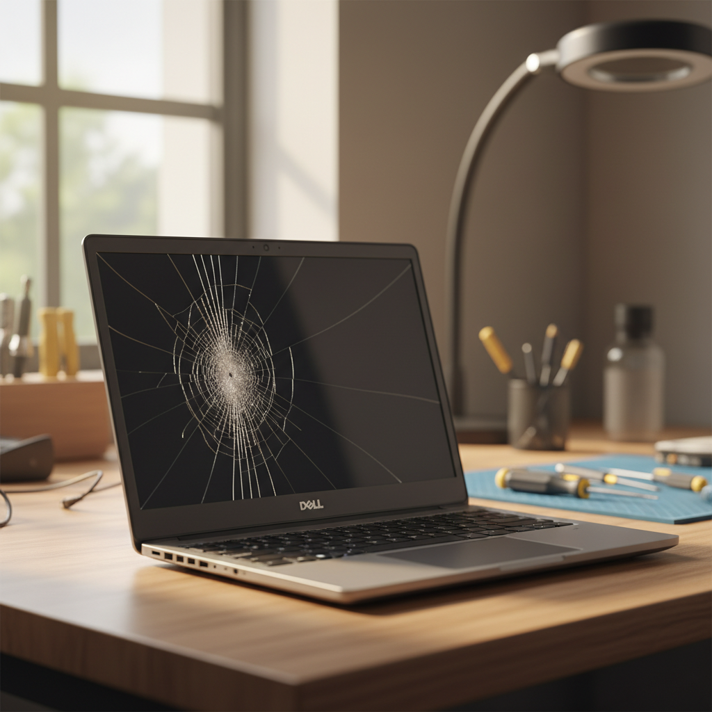 Cracked Dell laptop screen repair in Williamtown — Newcastle NSW 2318