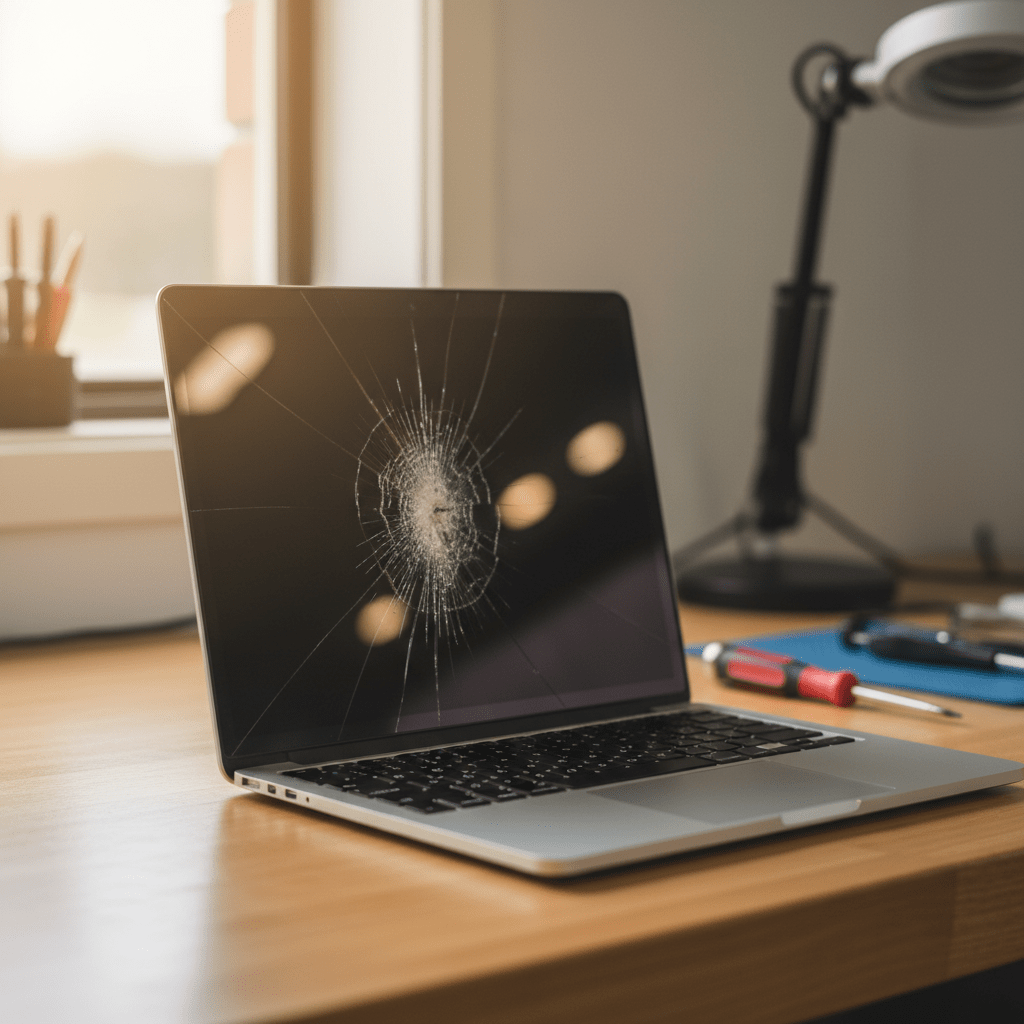 Cracked MacBook Air laptop screen repair in Willunga South — Adelaide SA 5172