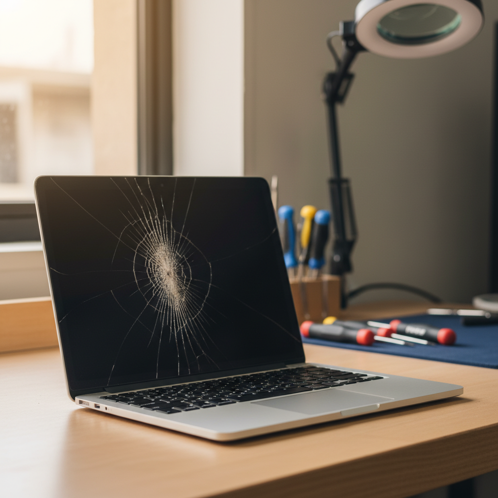 Cracked MacBook Air laptop screen repair in Windale — Newcastle NSW 2306