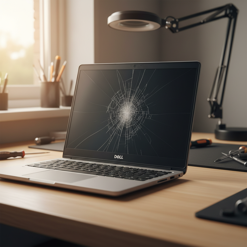 Cracked Dell laptop screen repair in Windermere Park — Newcastle NSW 2264