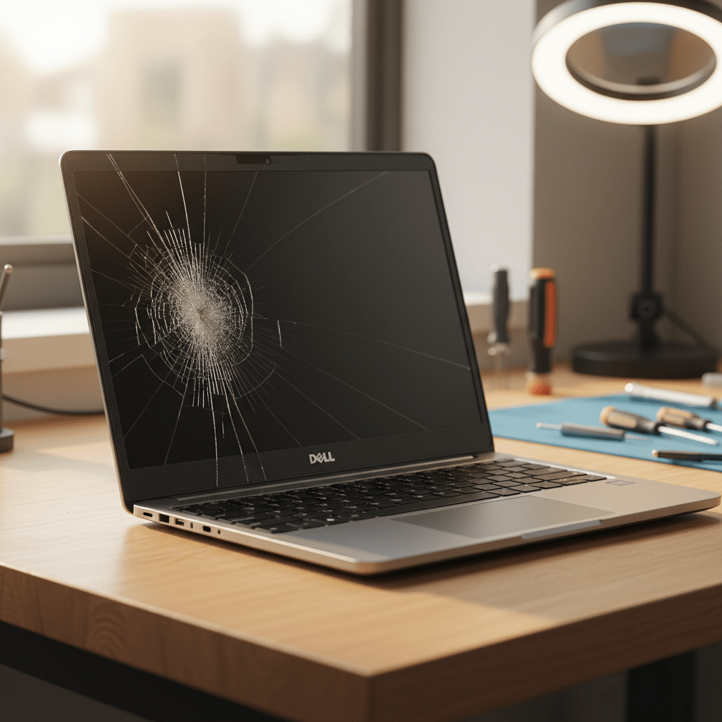 Cracked Dell laptop screen repair in Wingfield — Adelaide SA 5013