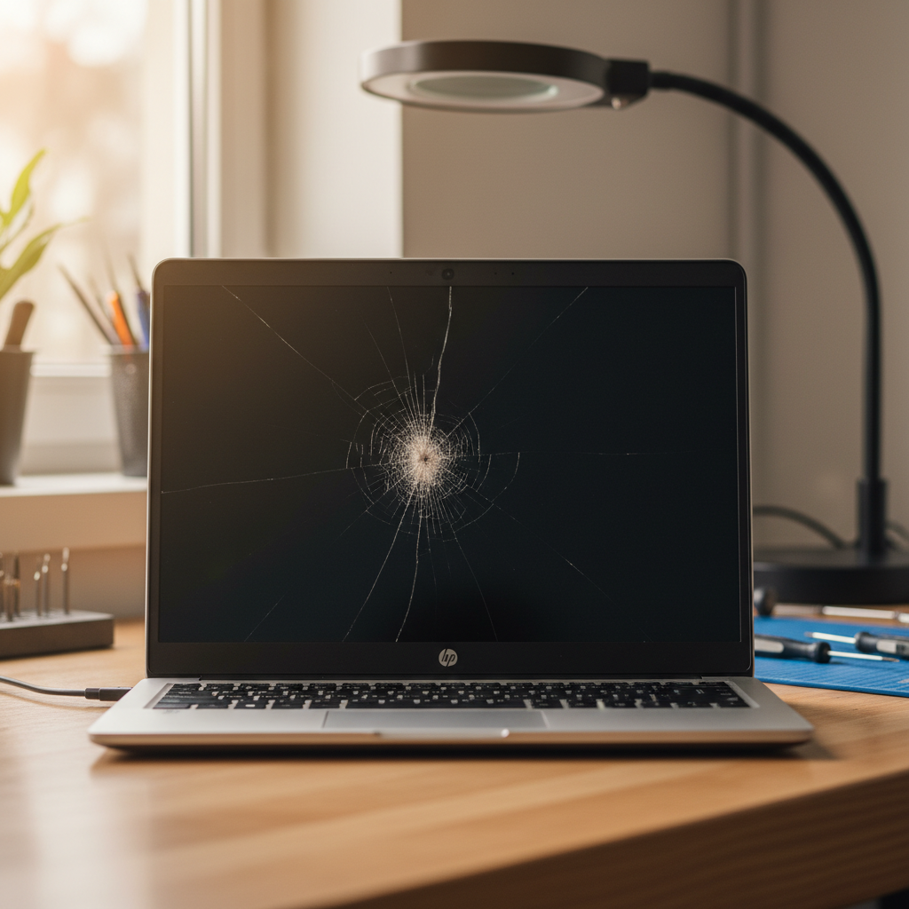 Cracked HP laptop screen repair in Winnellie — Darwin NT 0820