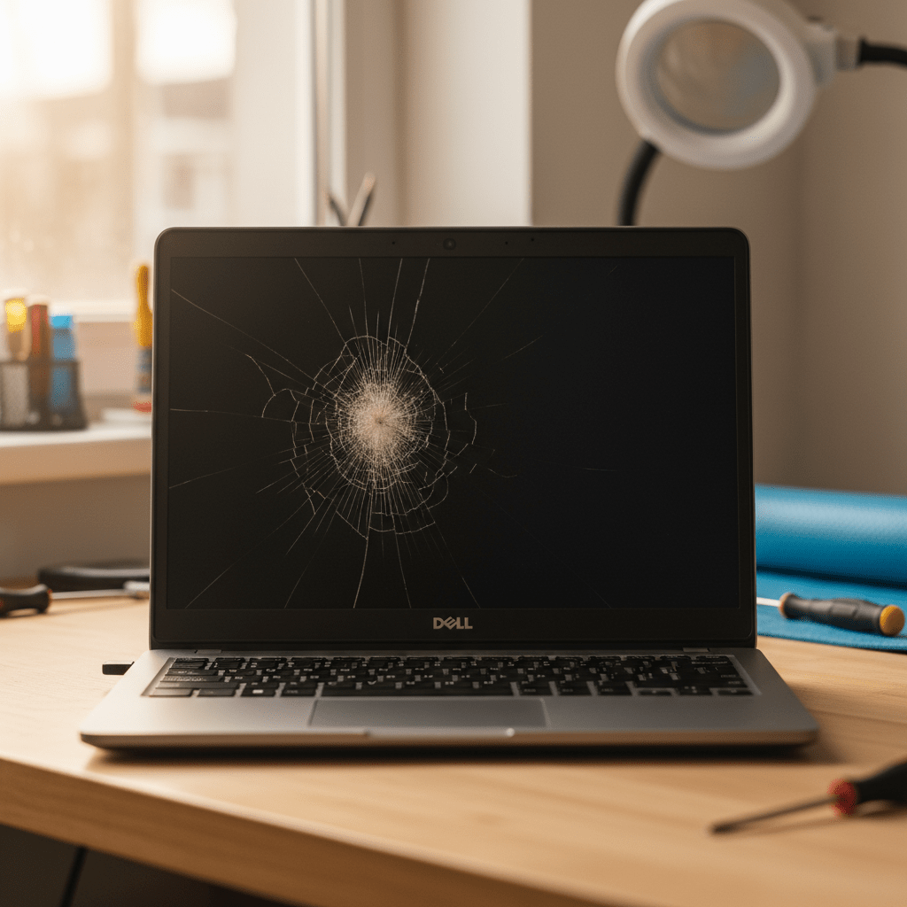 Cracked Dell laptop screen repair in Woodforde — Adelaide SA 5072