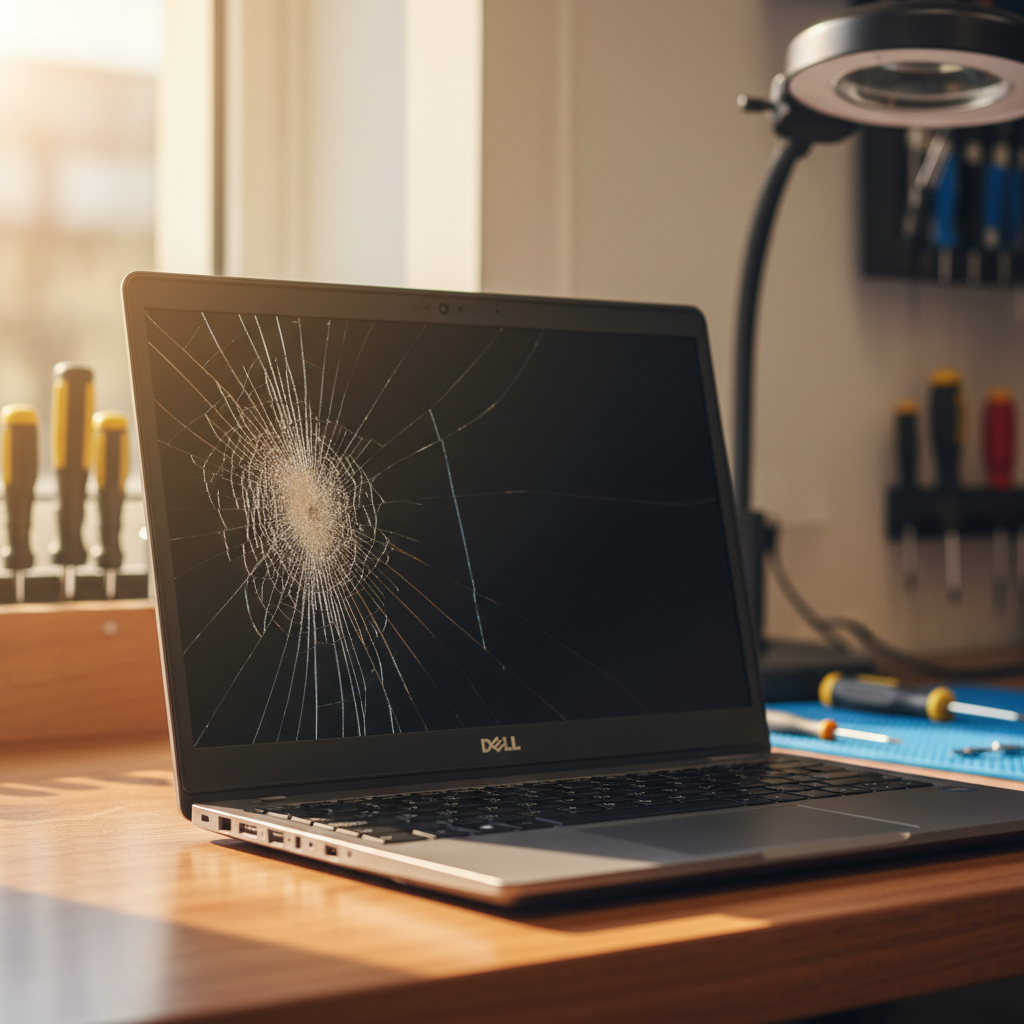 Cracked Dell laptop screen repair in Woodville — Newcastle NSW 2321
