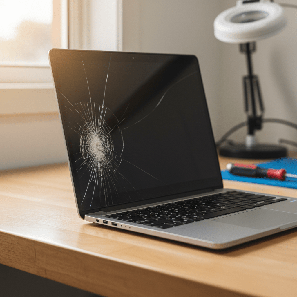 Cracked Dell laptop screen repair in Woodville — Newcastle SA 5011