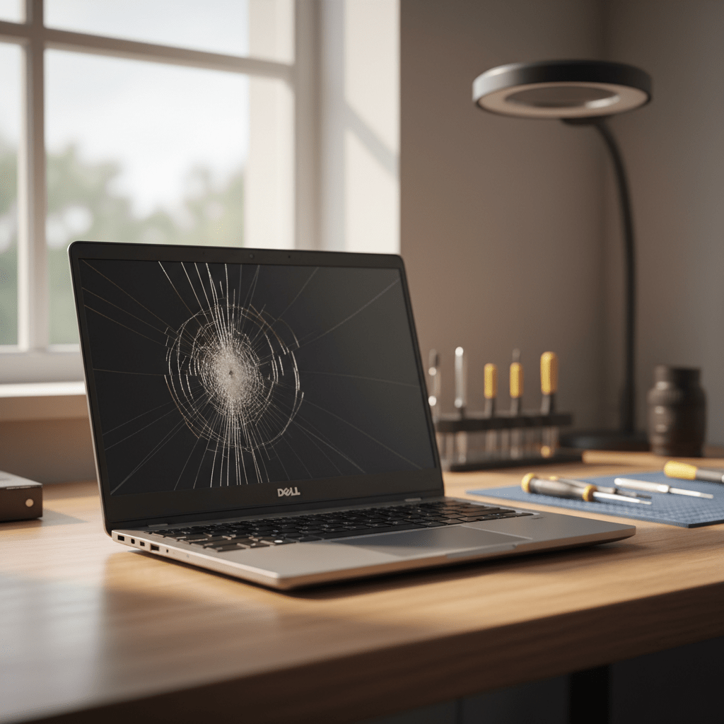Cracked Dell laptop screen repair in Woodville North — Adelaide SA 5012