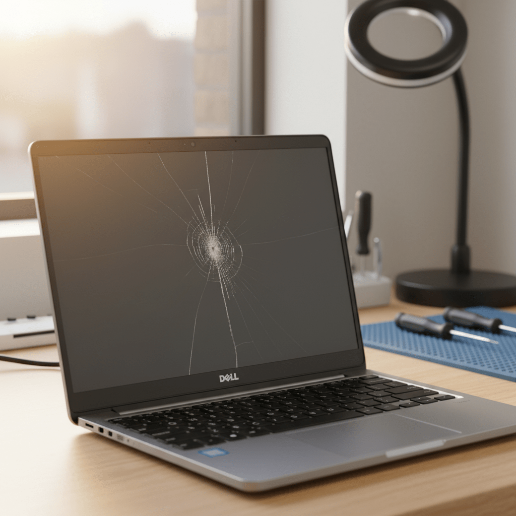 Cracked Dell laptop screen repair in Woodville South — Adelaide SA 5011