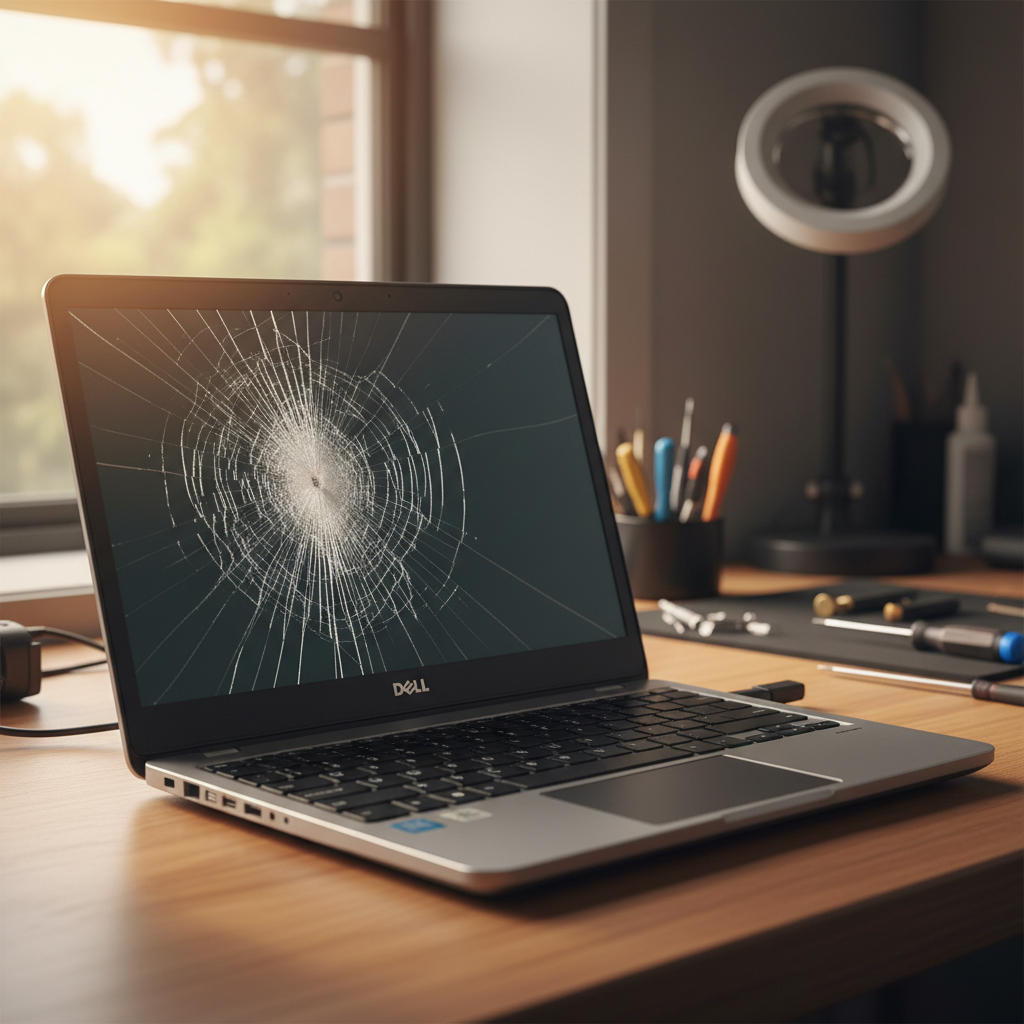 Cracked Dell laptop screen repair in Woolner — Darwin NT 0820