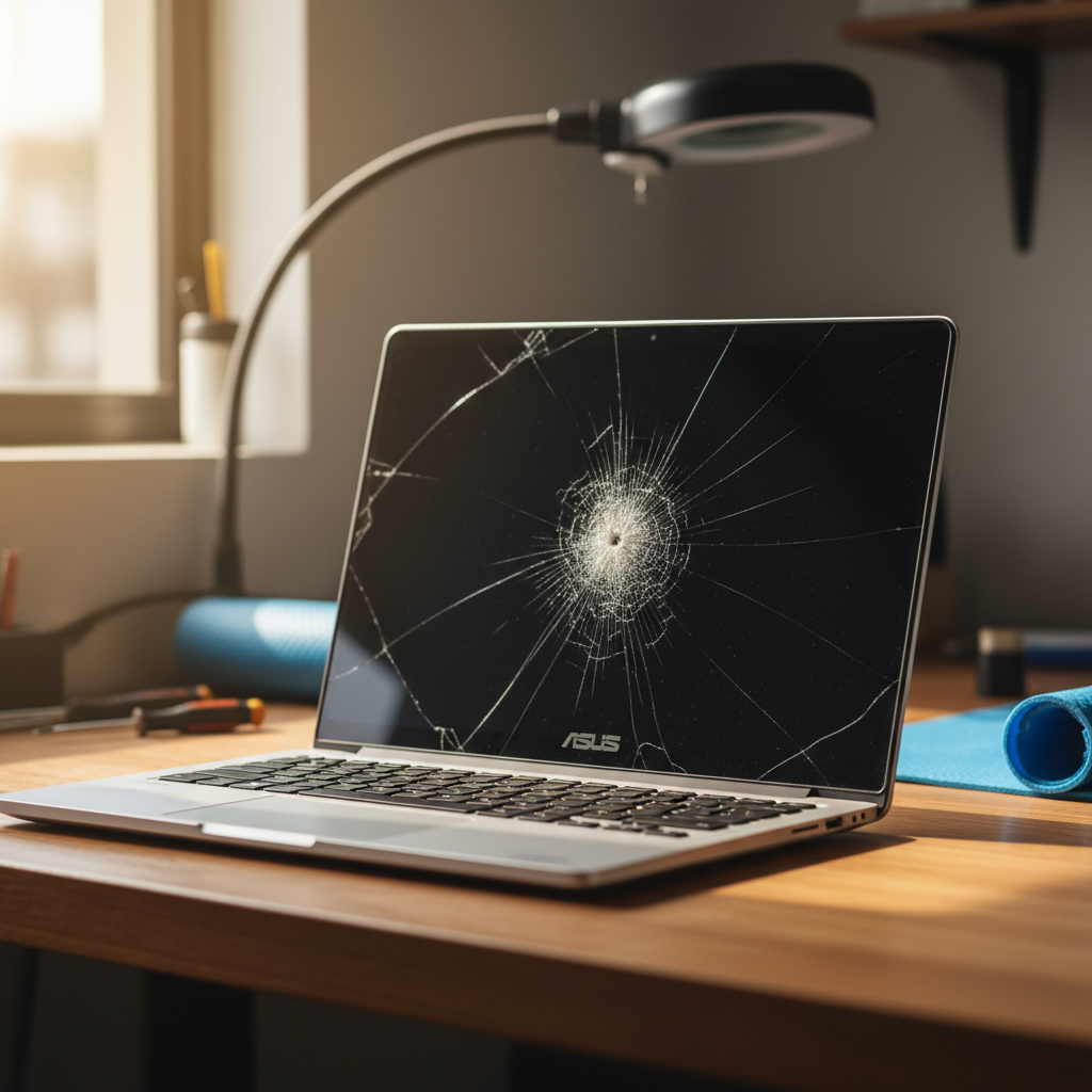Cracked ASUS laptop screen repair in Woongarrah — Newcastle NSW 2259