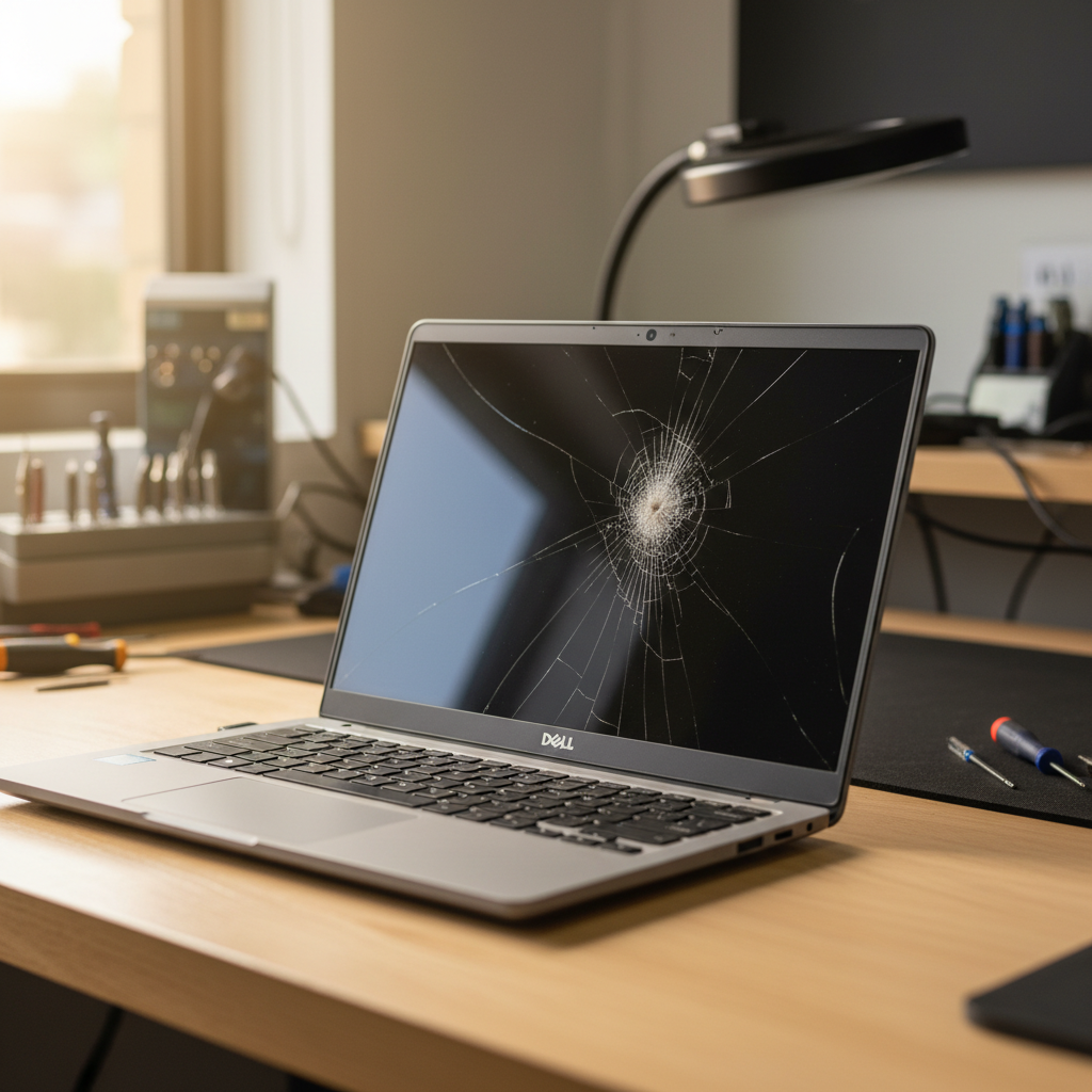 Cracked Dell laptop screen repair in Wulagi — Darwin NT 0812