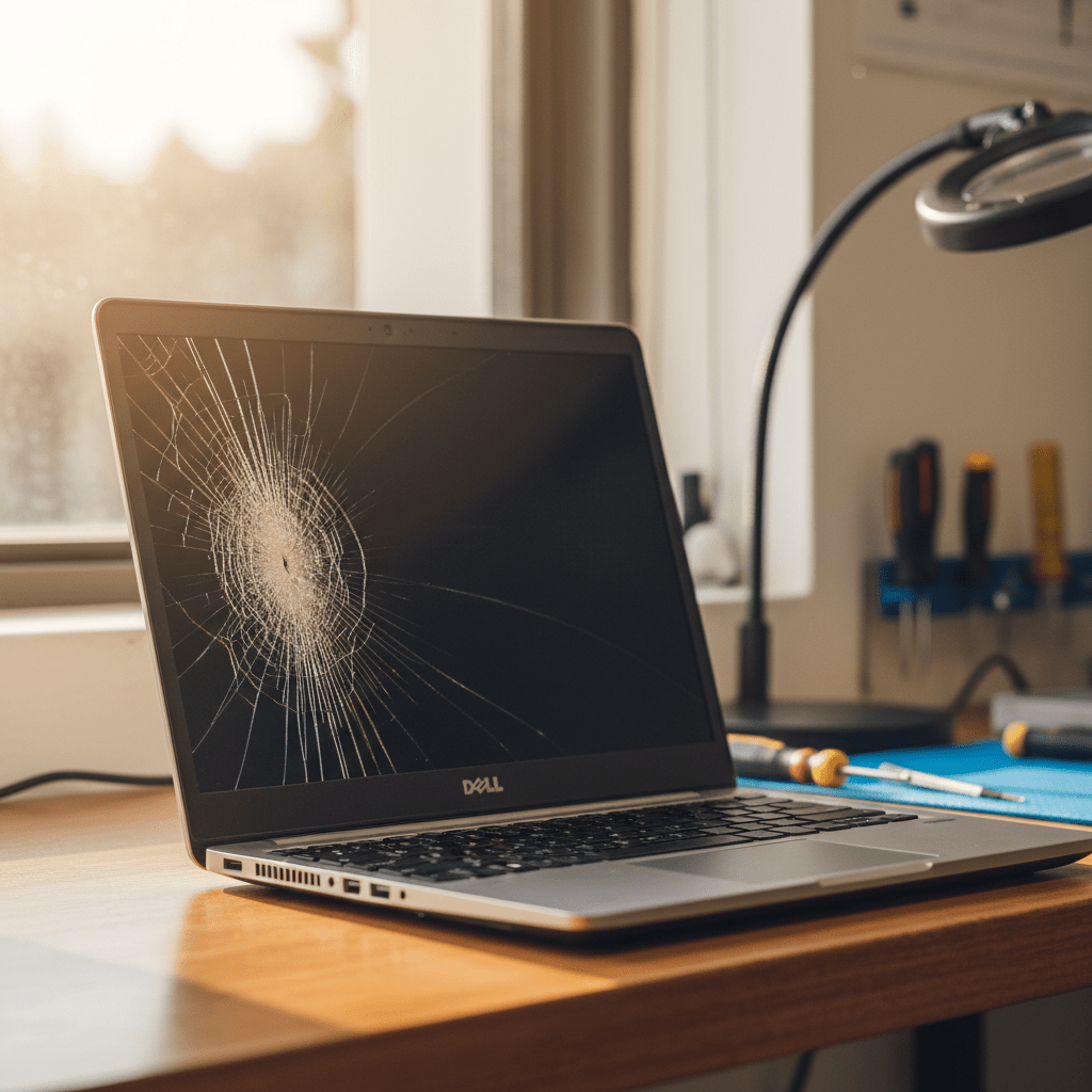 Cracked Dell laptop screen repair in Wynn Vale — Adelaide SA 5127