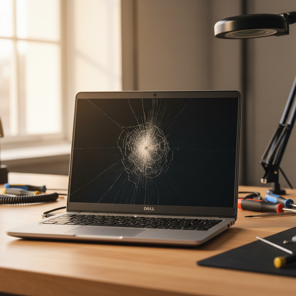 Cracked Dell laptop screen repair in Yarrawonga Park — Newcastle NSW 2264