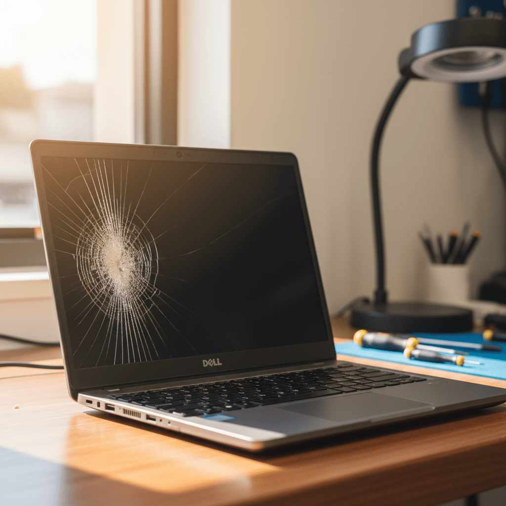 Cracked Dell laptop screen repair in Yatala Vale — Adelaide SA 5126