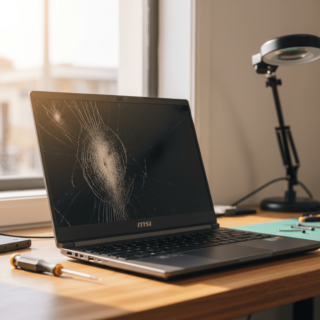 Cracked MSI laptop screen repair in Yattalunga — Adelaide SA 5114