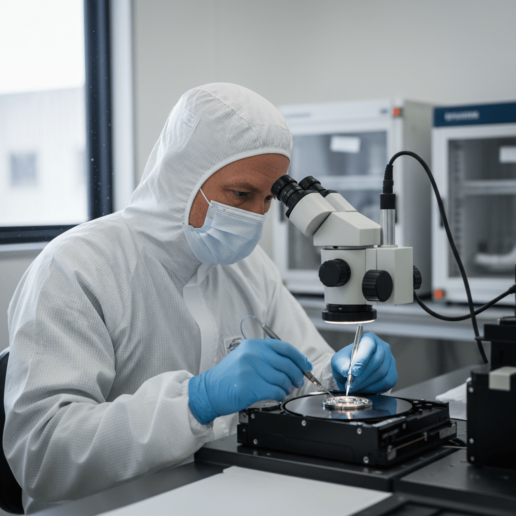 Fujitsu hard drive models Australia data recovery. Technician working on a legacy Fujitsu drive.