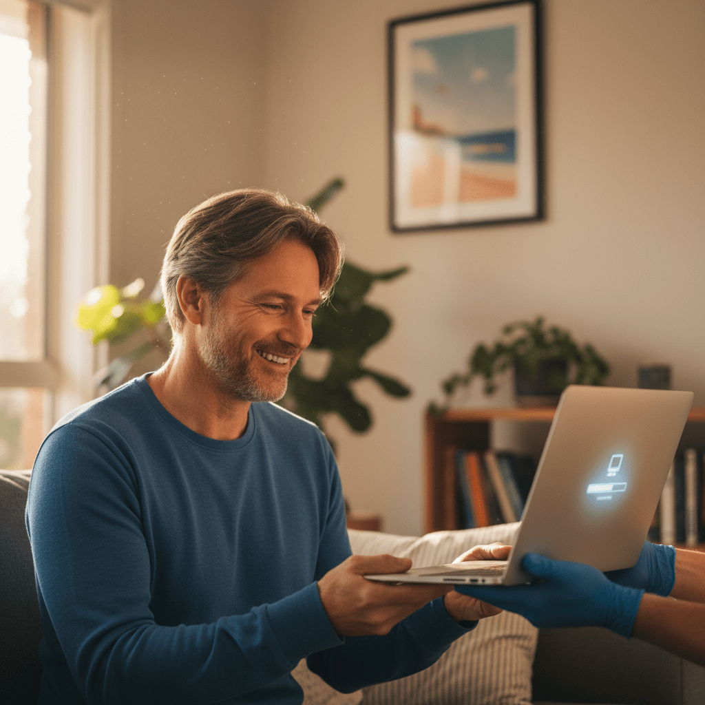 Happy Australian customer after computer repair — professional data recovery