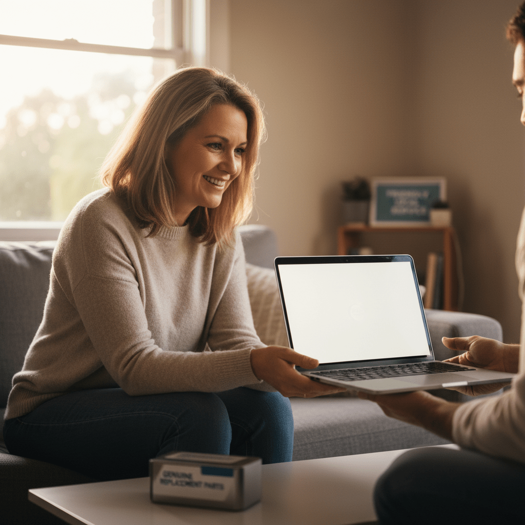 Happy Australian customer after computer repair — friendly local service