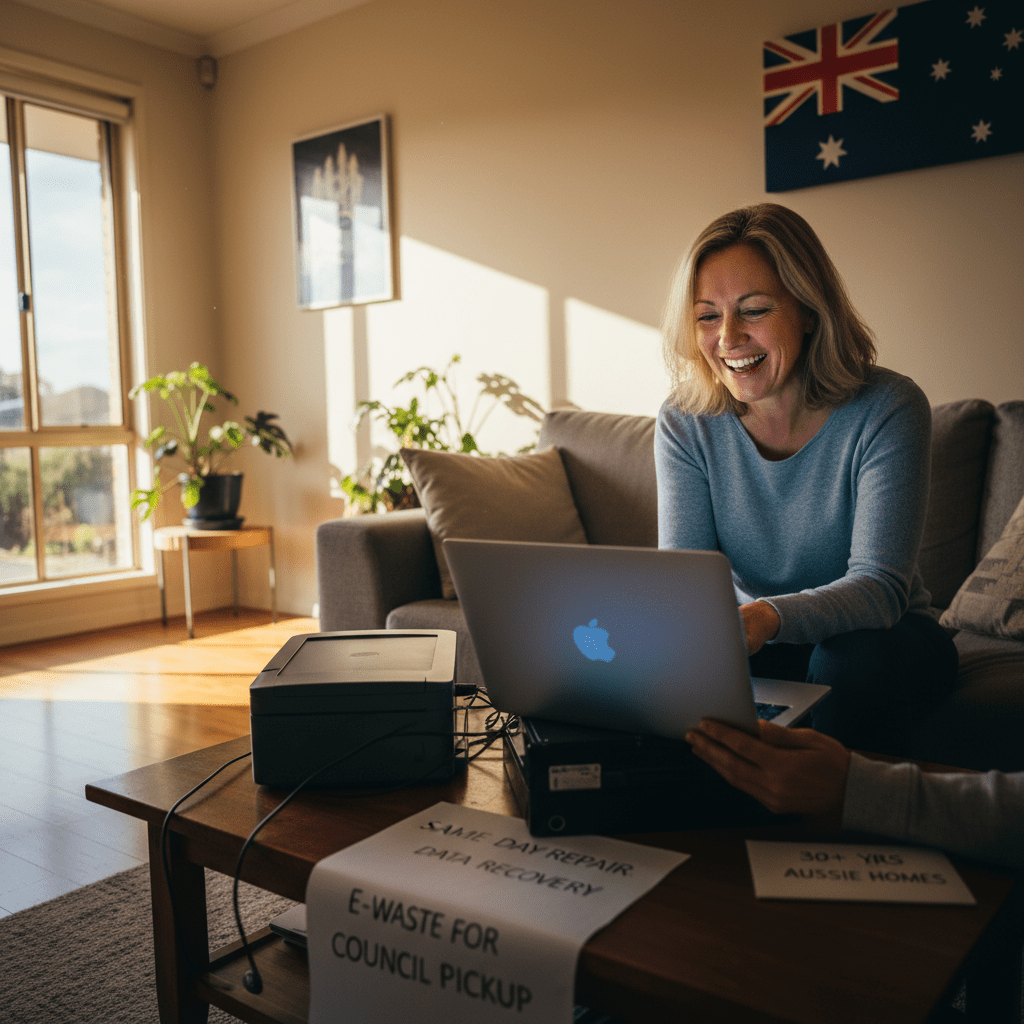 Happy Australian customer after computer repair — same day computer repair