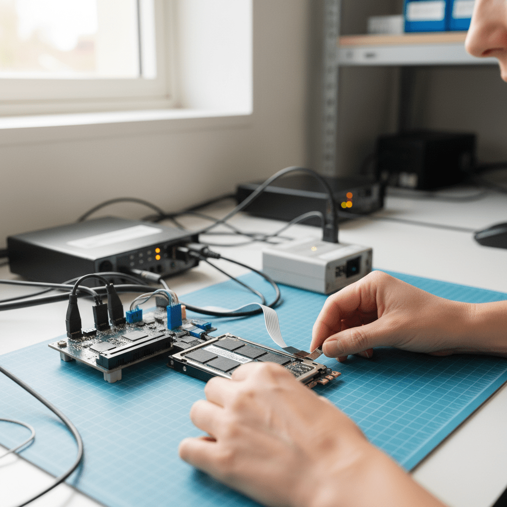 Specialized equipment for Intel Optane SSD recovery in Australia, handled by expert technicians.