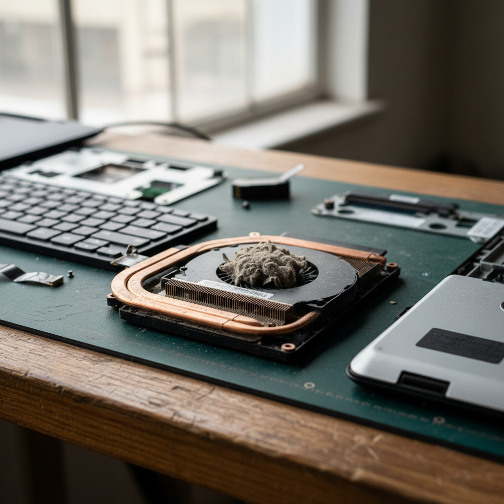 Dust-clogged laptop fan cleaning service in Aberglasslyn — Newcastle NSW 2320