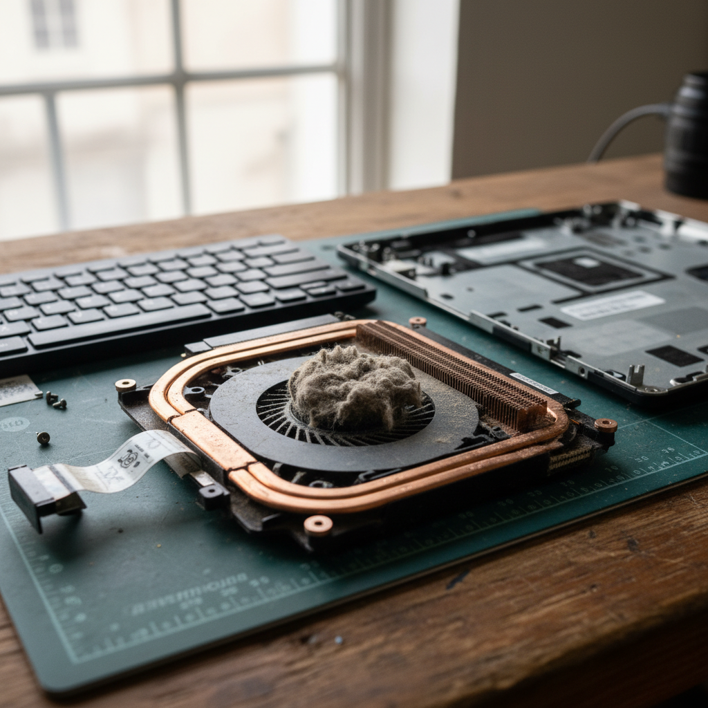 Dust-clogged laptop fan cleaning service in Adamstown — Newcastle NSW 2289