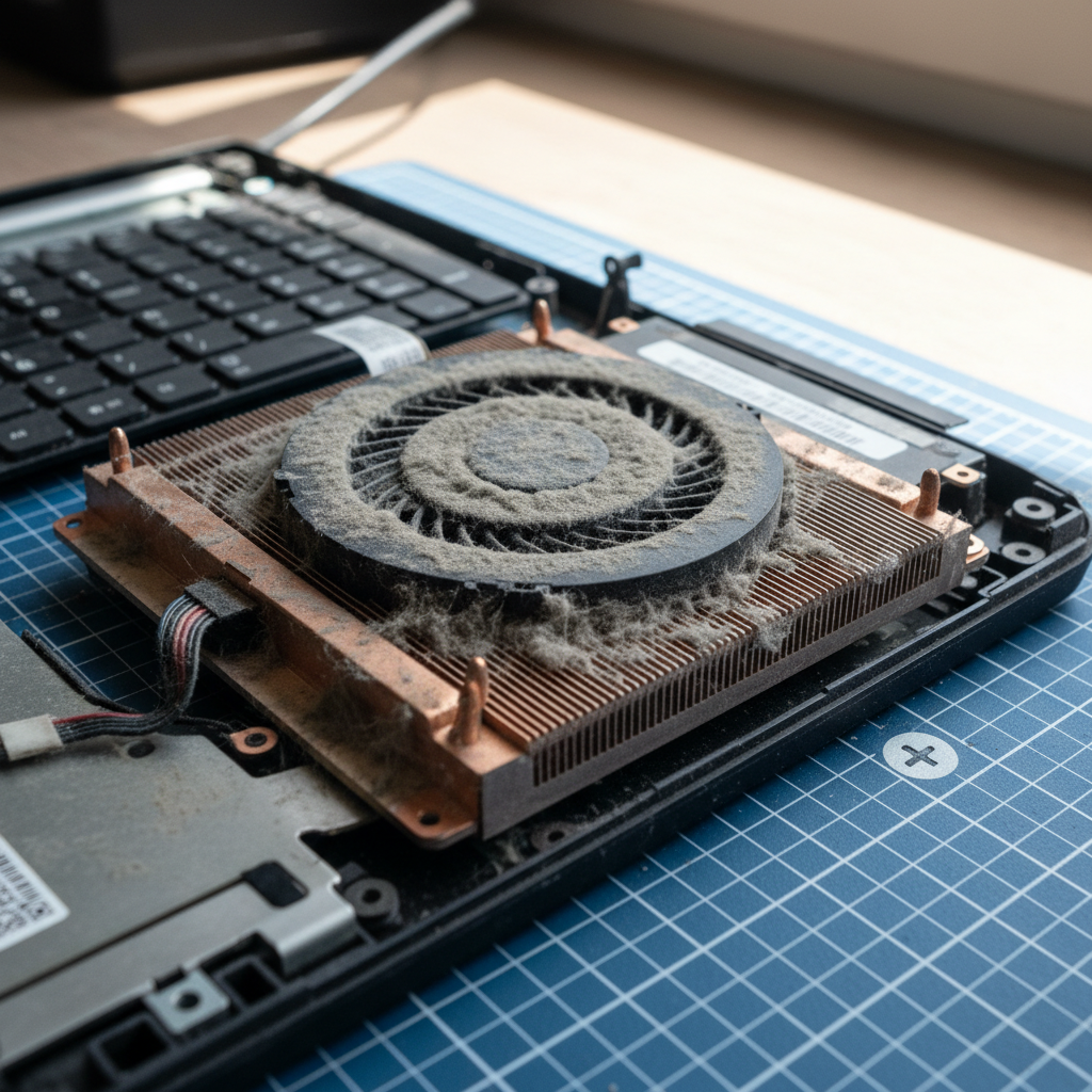 Dust-clogged laptop fan cleaning service in Allandale — Newcastle NSW 2320
