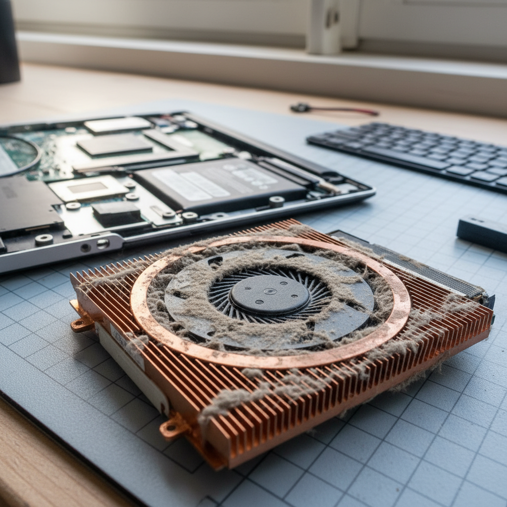 Dust-clogged laptop fan cleaning service in Allenby Gardens — Adelaide SA 5009