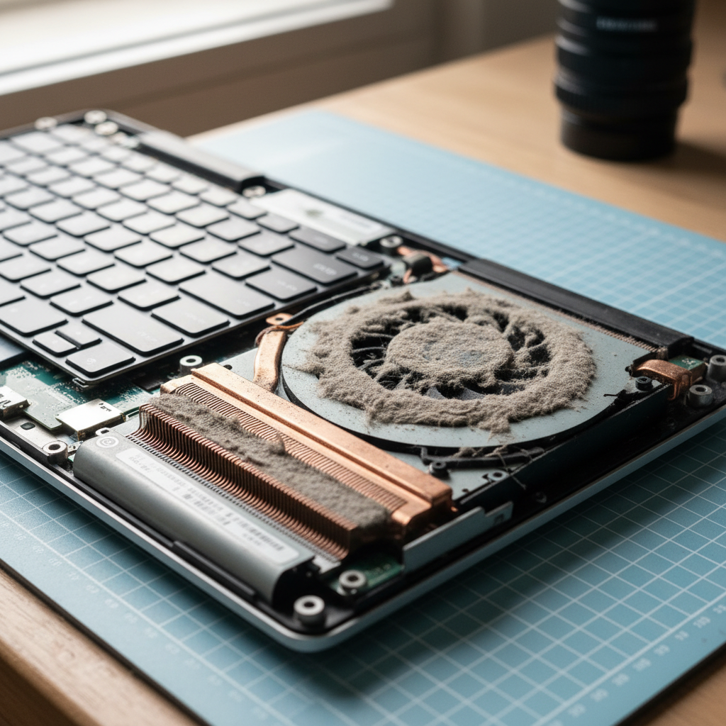 Dust-clogged laptop fan cleaning service in Arcadia Vale — Newcastle NSW 2283