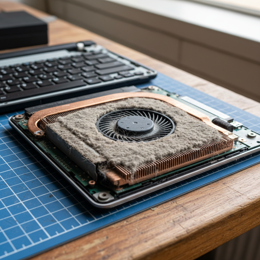 Dust-clogged laptop fan cleaning service in Archer — Darwin NT 0830
