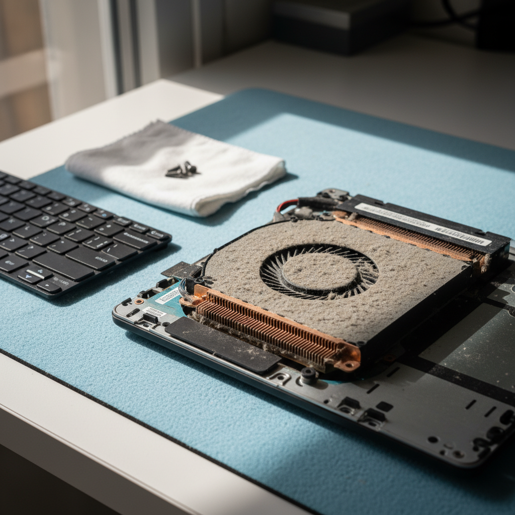 Dust-clogged laptop fan cleaning service in Ascot Park — Adelaide SA 5043
