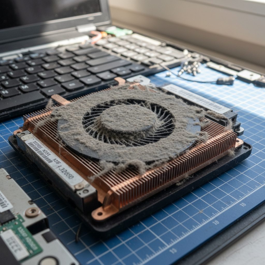 Dust-clogged laptop fan cleaning service in Ashbourne — Adelaide SA 5157