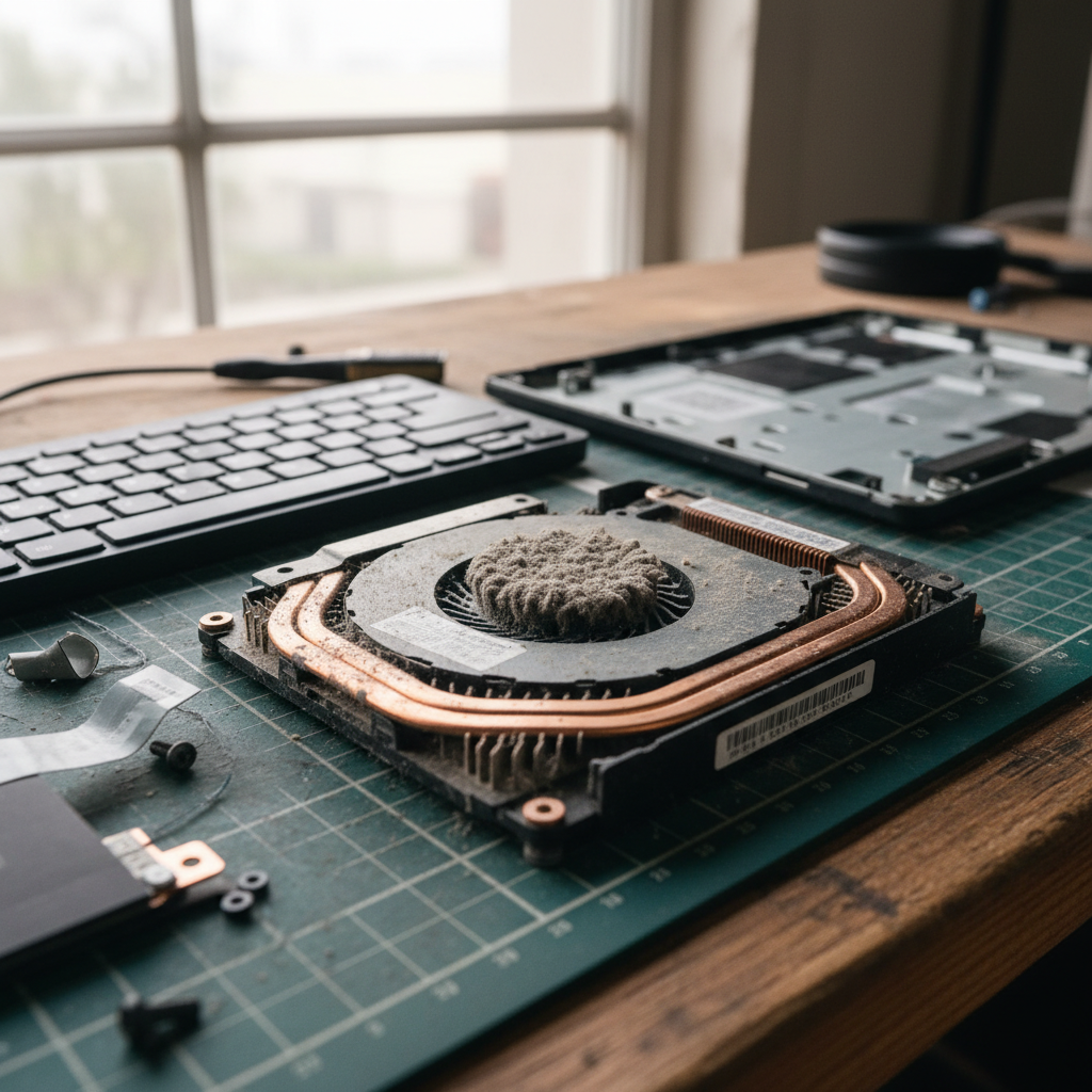 Dust-clogged laptop fan cleaning service in Ashton — Adelaide SA 5137
